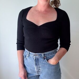 Maeve Black Fitted Top